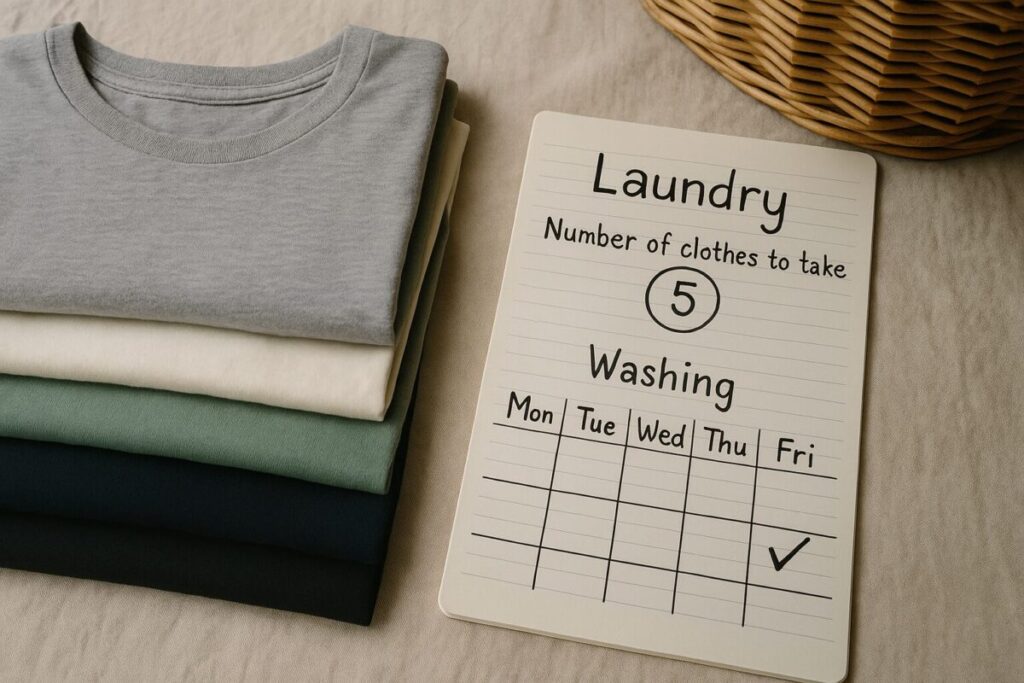 持っていく服の数と洗濯のタイミング
